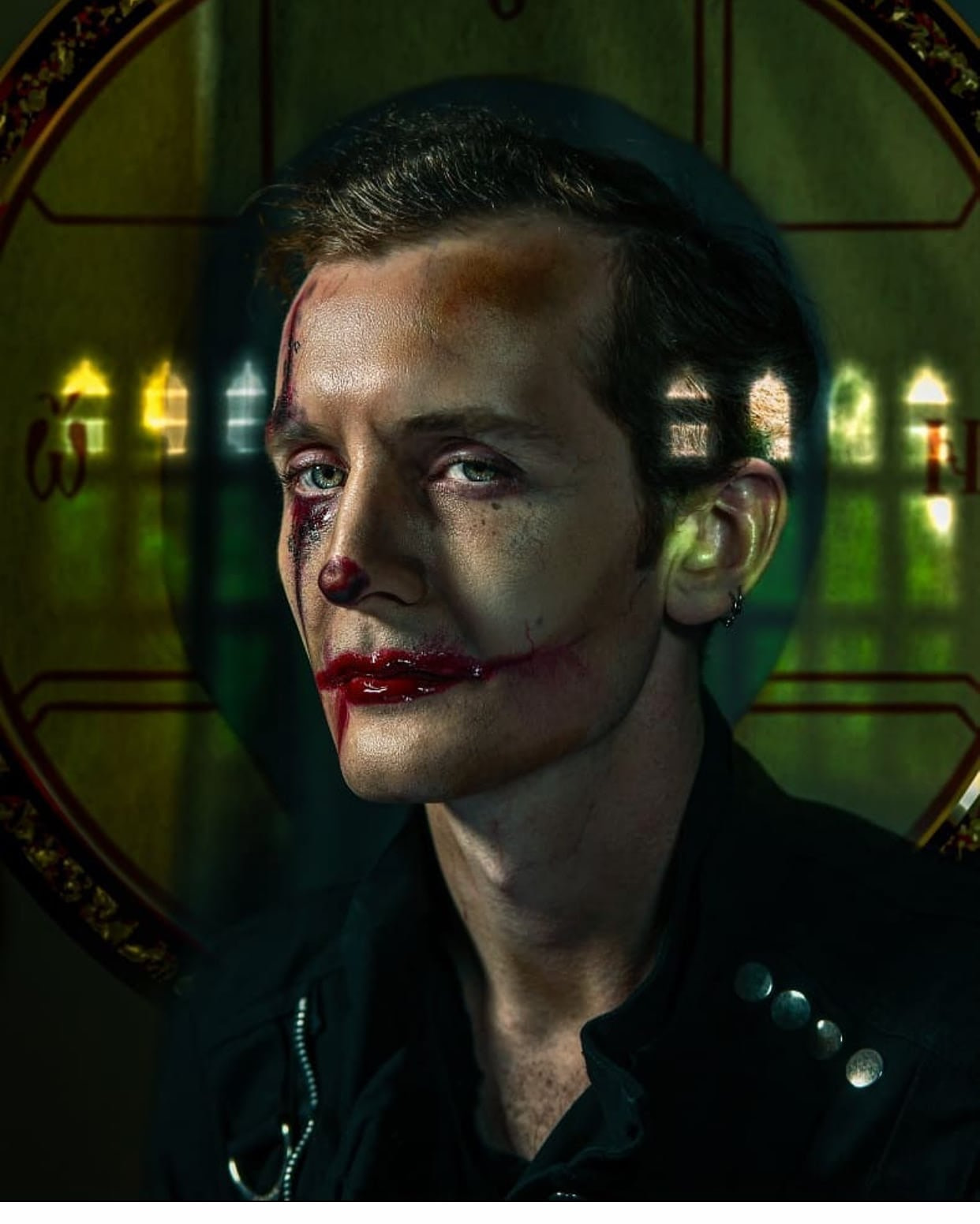 Joker-inspired Halloween makeup by Gen Waring