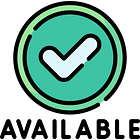 Icon of green circle with checkmark and available underneath it