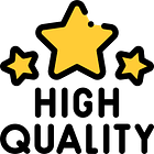 Icon of stars with high quality under it
