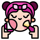 Icon of woman putting on makeup