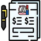 Icon of a bridal makeup contract being finalized