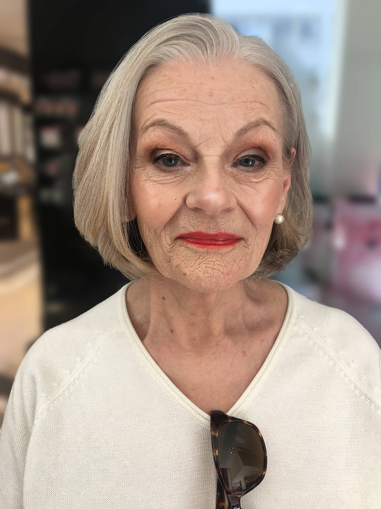 Neutral Warm Glam with Bold Red Lip