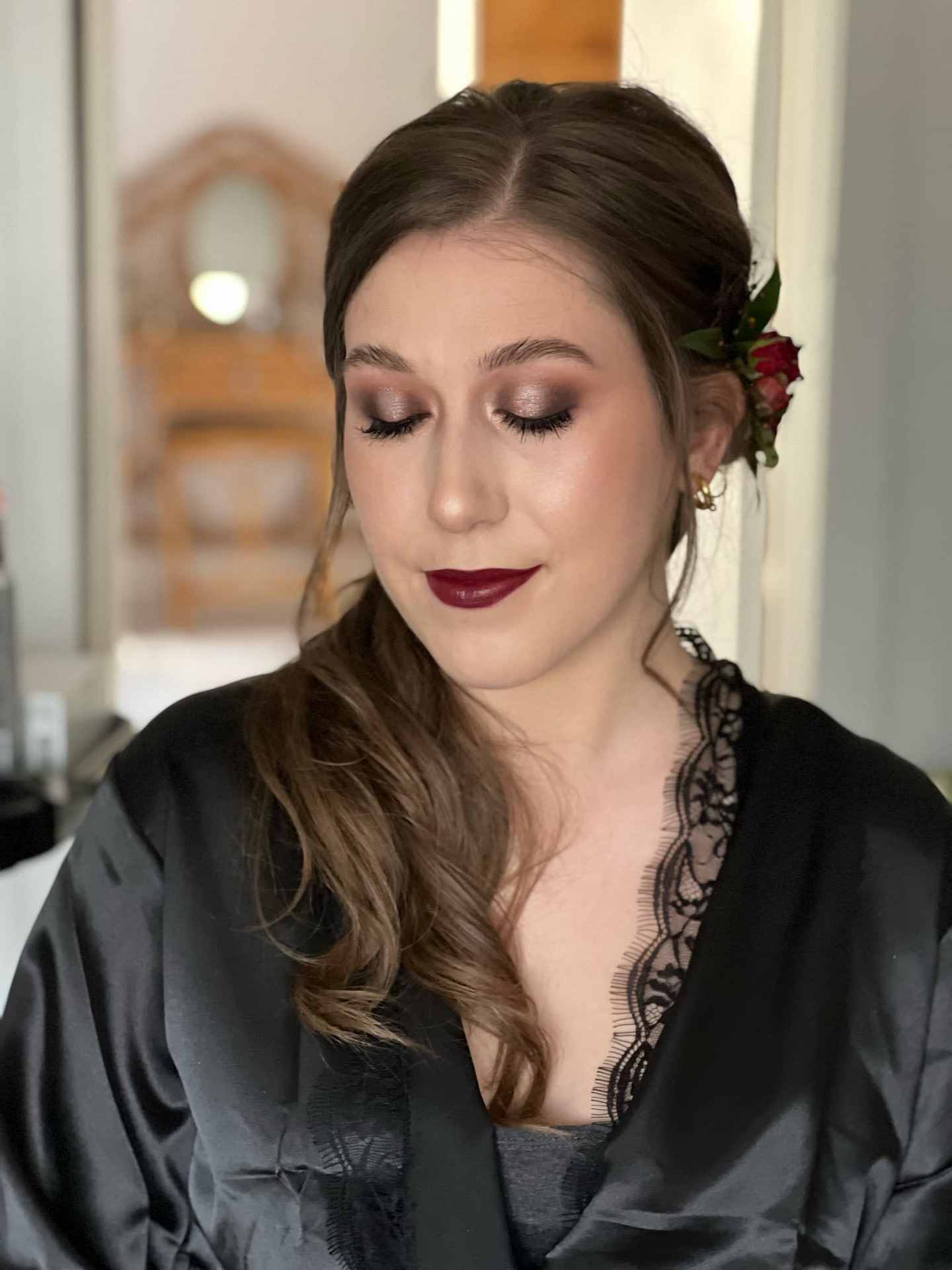 Full Bridal Glam with Neutral Cool Halo Eye by Gen Waring Full Bridal Glam with Neutral Cool Halo Eye